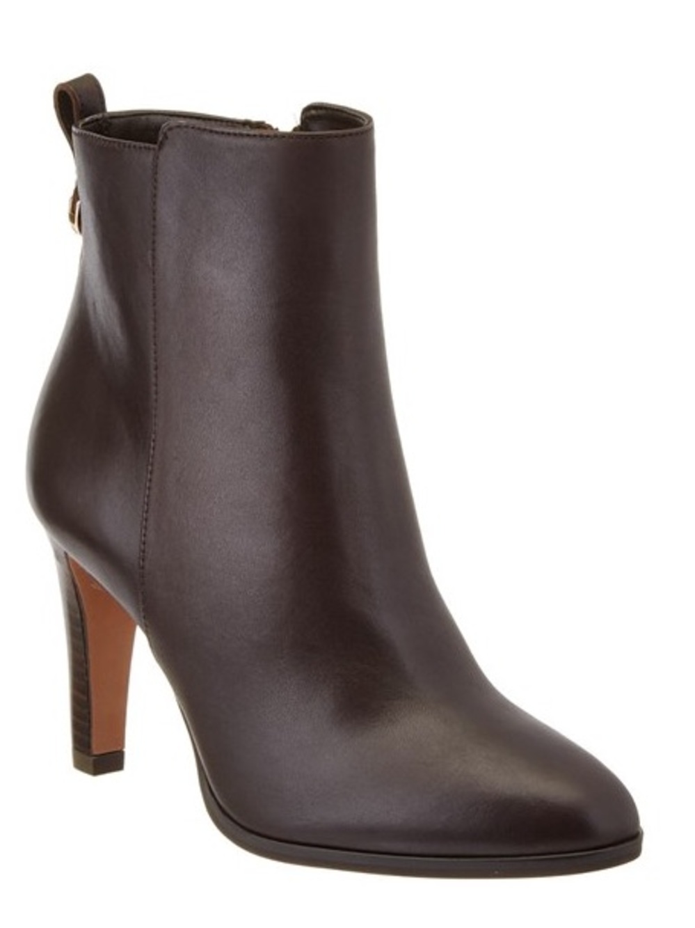 Coach Dark Brown Leather High-Heel Ankle Boot 6.5 B